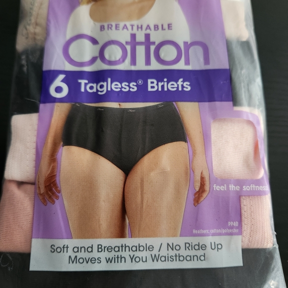 Hanes Breathable Cotton Tagless Briefs 6 Pack Multi Color Size 8 XL - Picture 2 of 7